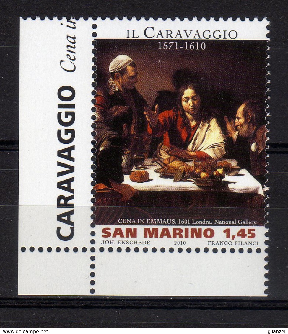 San Marino 2010 Caravaggio Painting Cena In Emmaus London National Gallery Con Appendice MNH - Religione