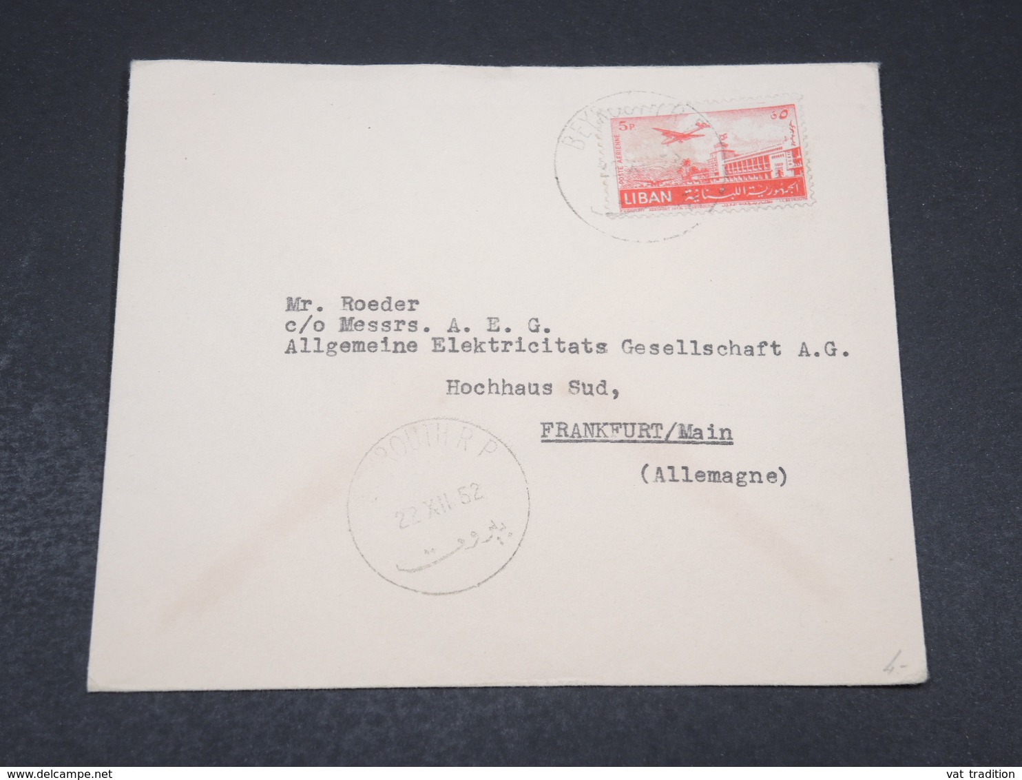 LIBAN - Enveloppe De Beyrouth Pour L 'Allemagne En 1952 - L 17465 - Liban