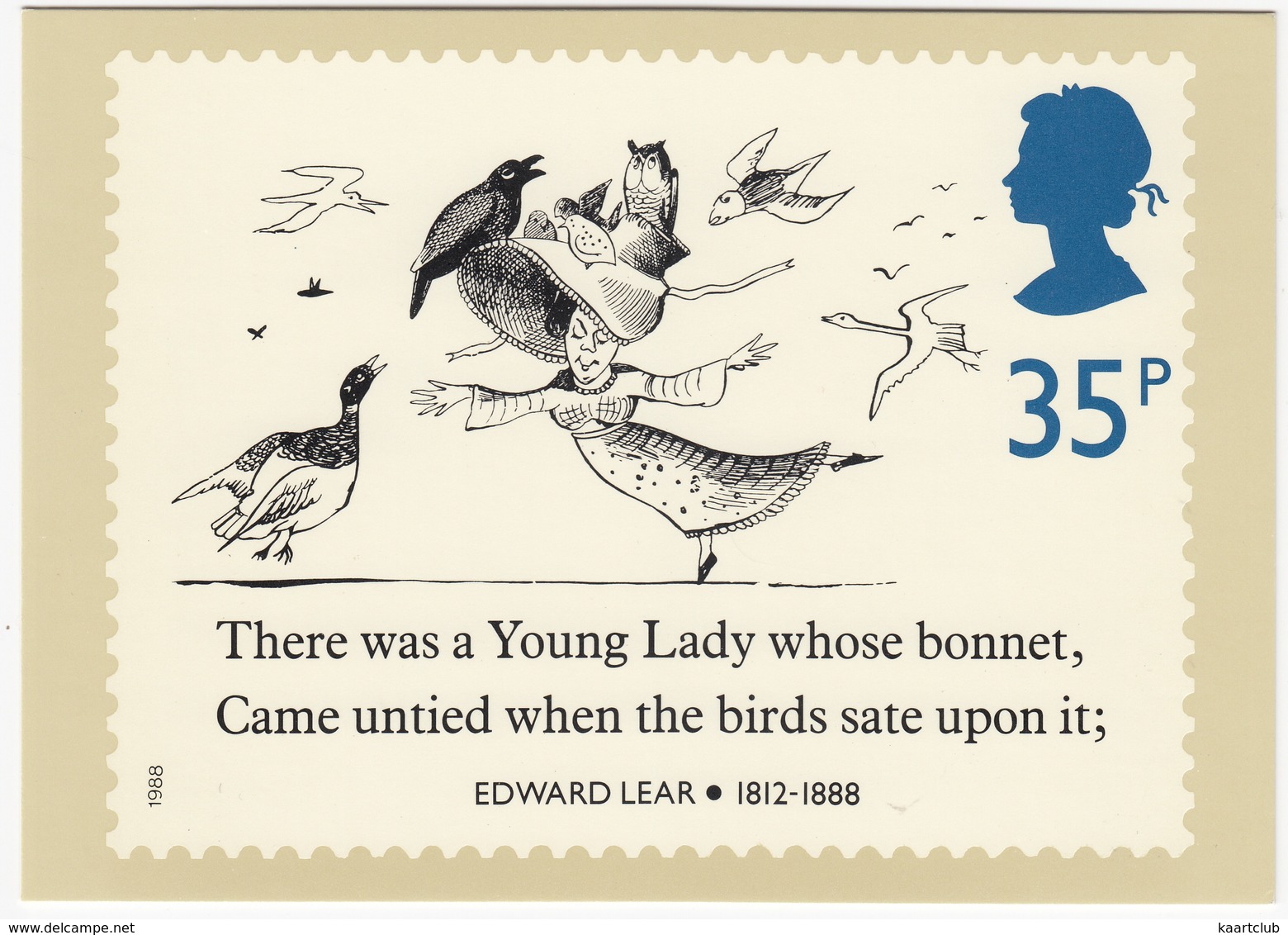 'There Was A Young Lady'' - Edward Lear - Verse For Children  (35p Stamp) -  1988 - (U.K.) - Postzegels (afbeeldingen)