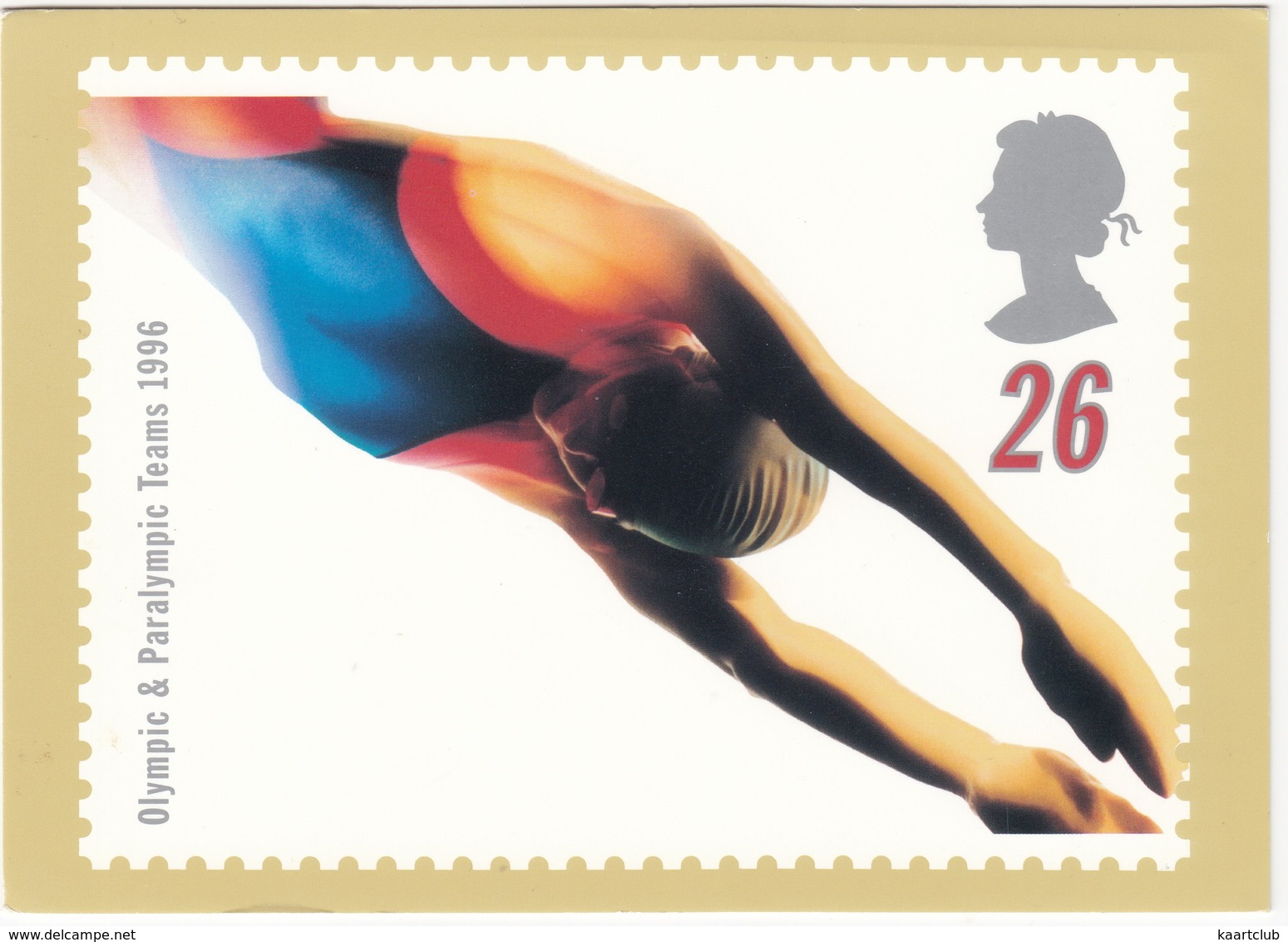 'SWIM' - Swifter, Higher, Stronger - Olympic & Paralympic Teams 1996  (26p Stamp) -  1996 - (U.K.) - Postzegels (afbeeldingen)