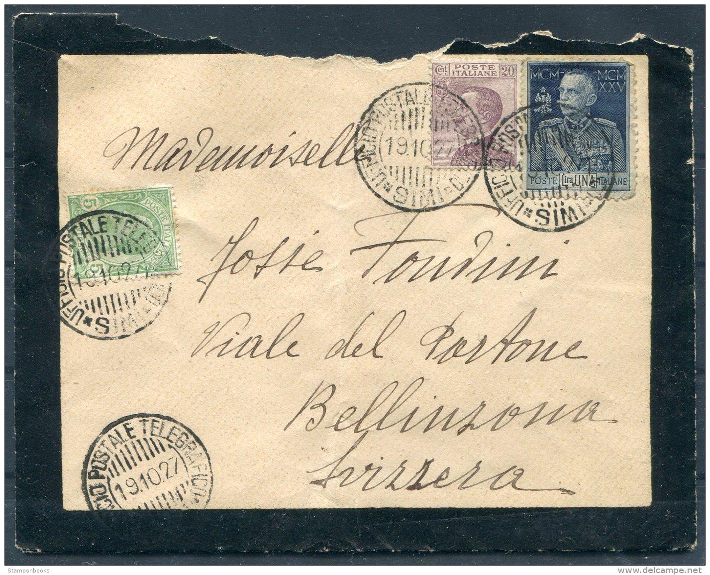 1927 Italy Aegean Simi Mourning Cover - Bellinzona, Switzerland Via Rodi - Egée (Simi)