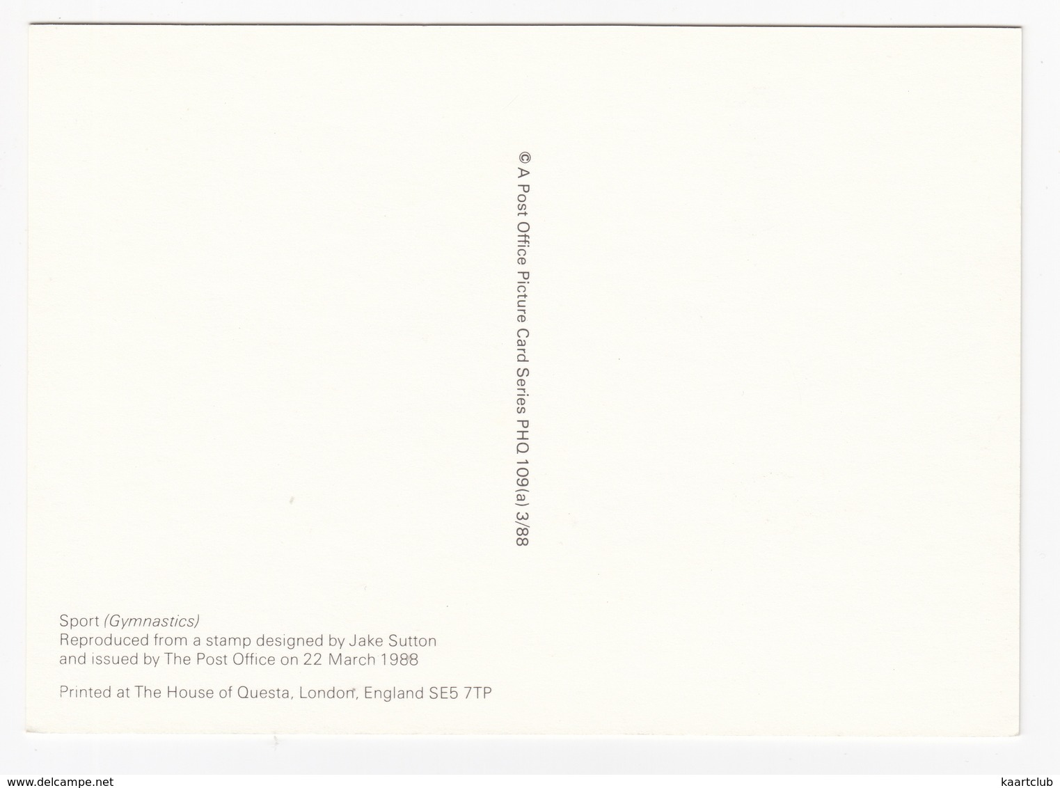 'Gymnastics' - Sport  (18p Stamp) -  1988 - (U.K.) - Postzegels (afbeeldingen)