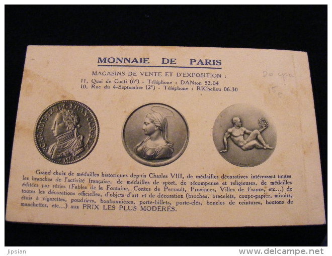 Carnet 20 Cpa La Monnaie De Paris Vendues Aux Bénéfices Des Veuves Orphelins Du Personnel -- Toutes Photos  AVRIL18-8bis - Münzen (Abb.)