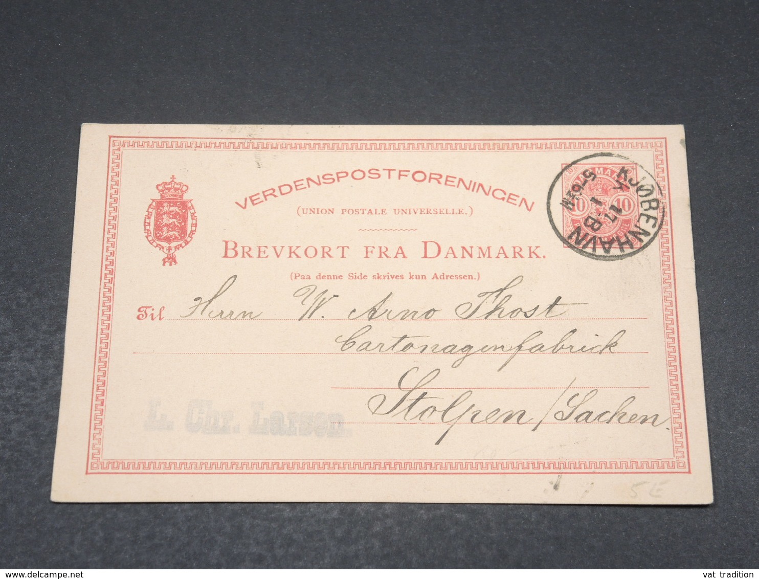 DANEMARK - Entier Postal De Copenhague Pour Stolpen En 1884 - L 17502 - Interi Postali