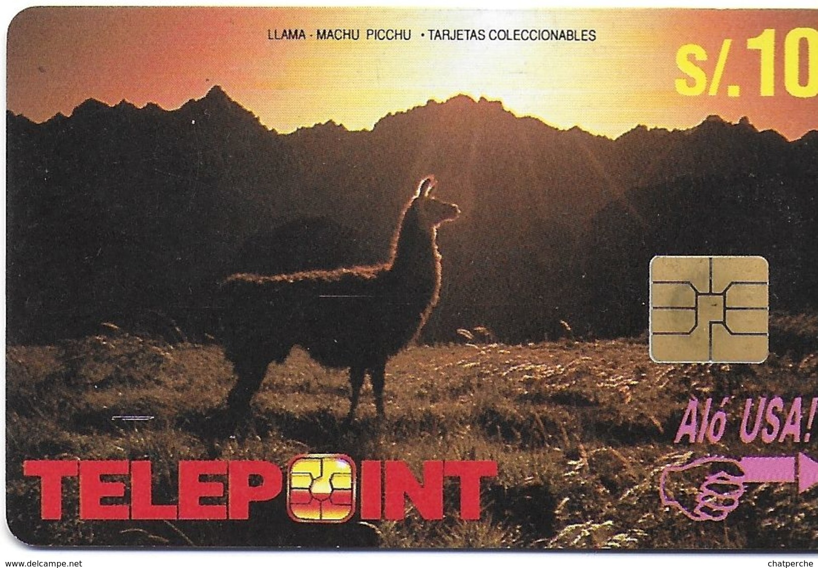 TÉLÉCARTE PHONECARD PEROU LAMA MACHU PICCHU  S/10 ALO USA - Pérou