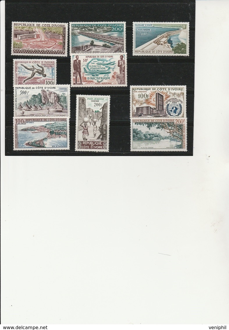 TIMBRES COTE D'IVOIRE N° 18 A 28 SAUF N° 26  NEUF XX -ANNEE 1959 A 1963 - Ivory Coast (1960-...)