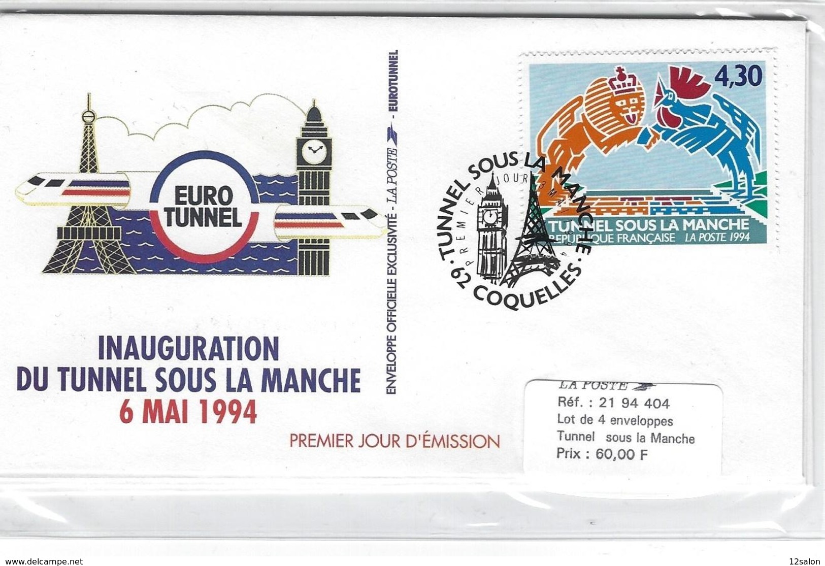 SOUVENIR PHILATELIQUE  SOUS BLISTER  NEUF TUNNEL SOUS LA MANCHE 1994 - Souvenir Blocks