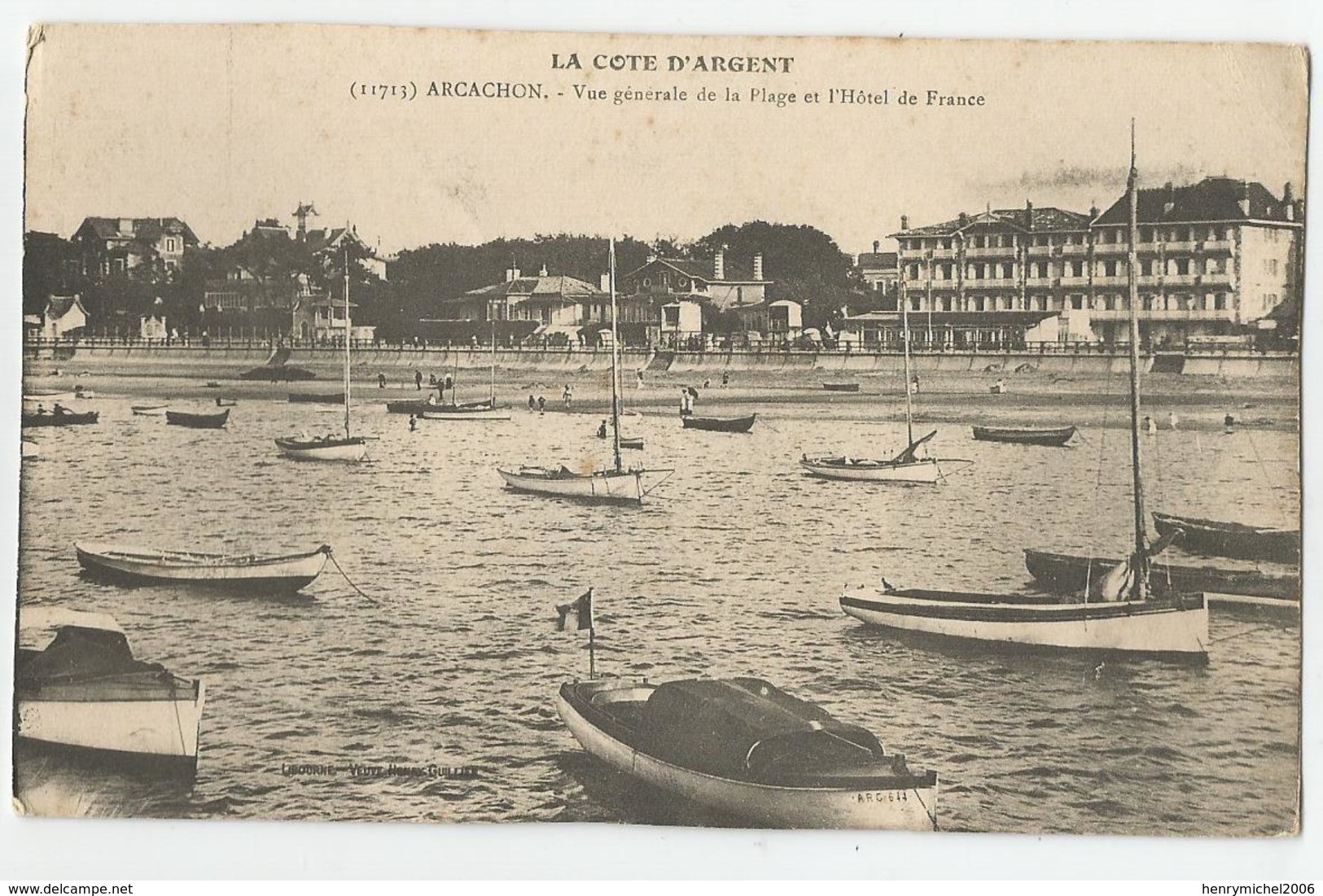 33 Gironde - Arcachon Vue De La Plage Et Hotel De France - Arcachon