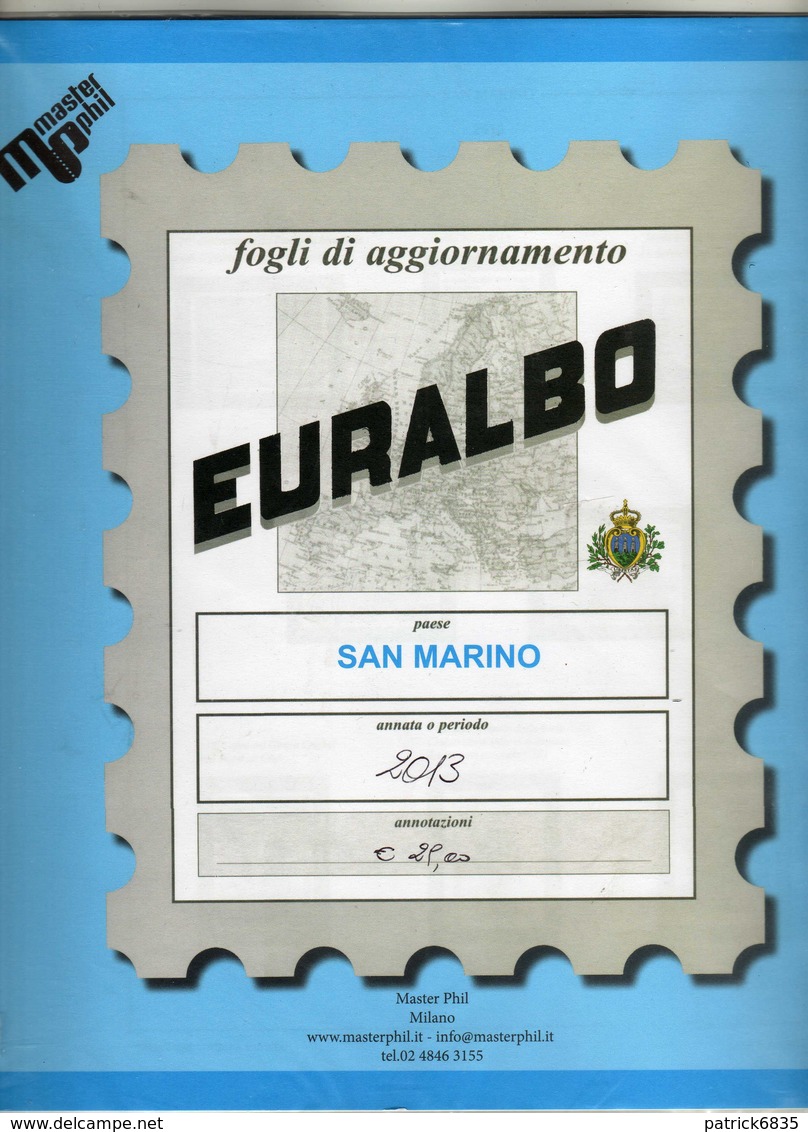 San.Marino - Aggiornamenti-Fogli D'Album EURALBO-ZEUS, Anno 2013. Nella Confezione Originale.  Vedi Descrizione - Fogli Prestampati