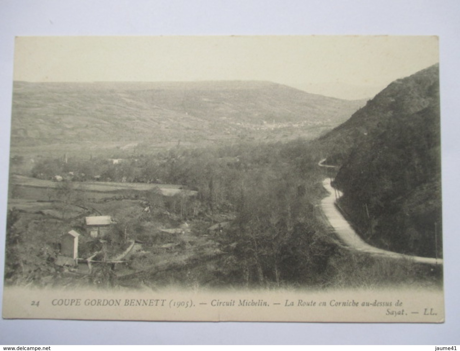 COUPE GORDON BENETT 1905 -    LA ROUTE  EN CORNICHE  AU  DESSUS  DE  SAYAT        TTB - Sonstige & Ohne Zuordnung