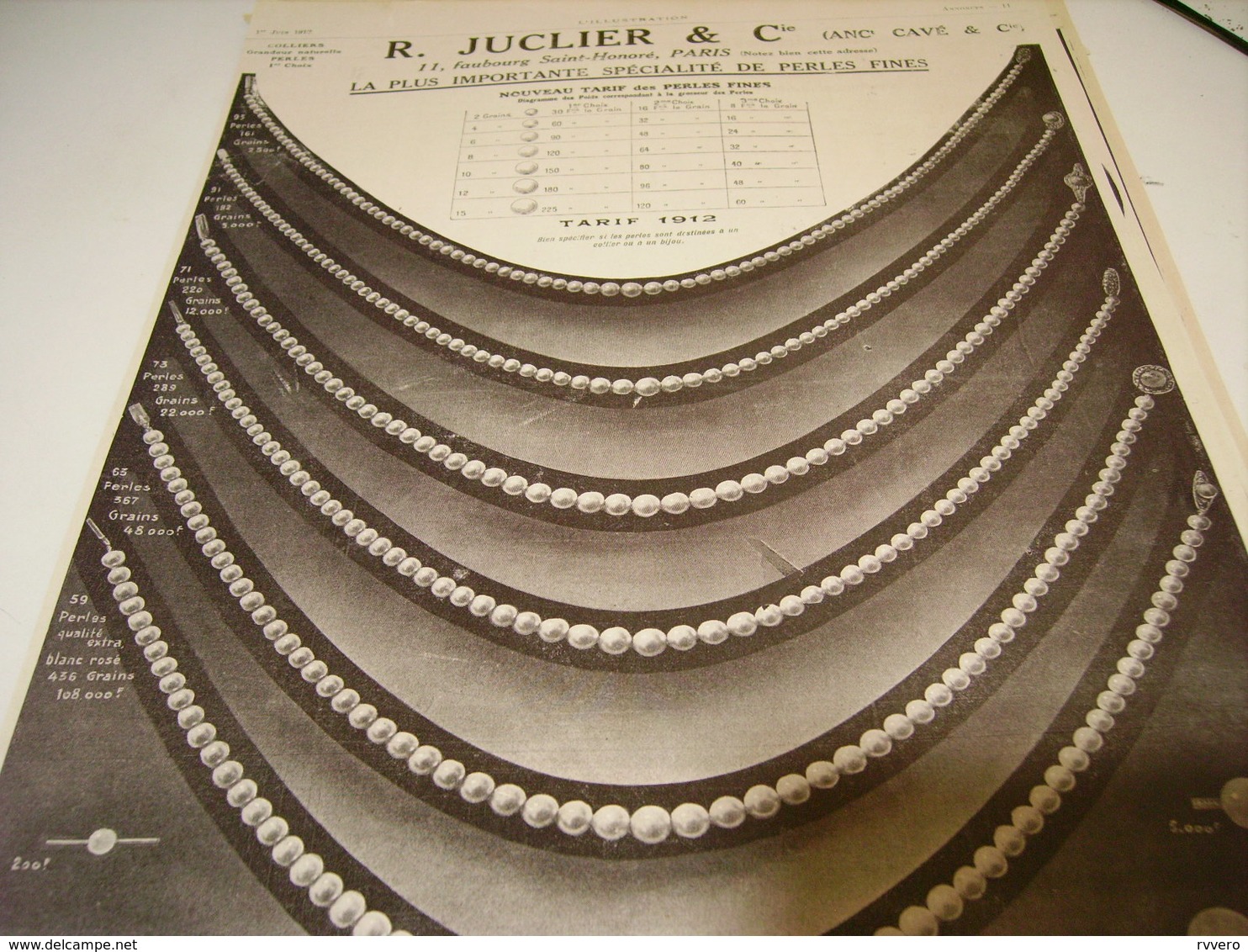 ANCIENNE PUBLICITE  BIJOUX CREATION PERLE FINES JUCLIER 1912 - Autres & Non Classés