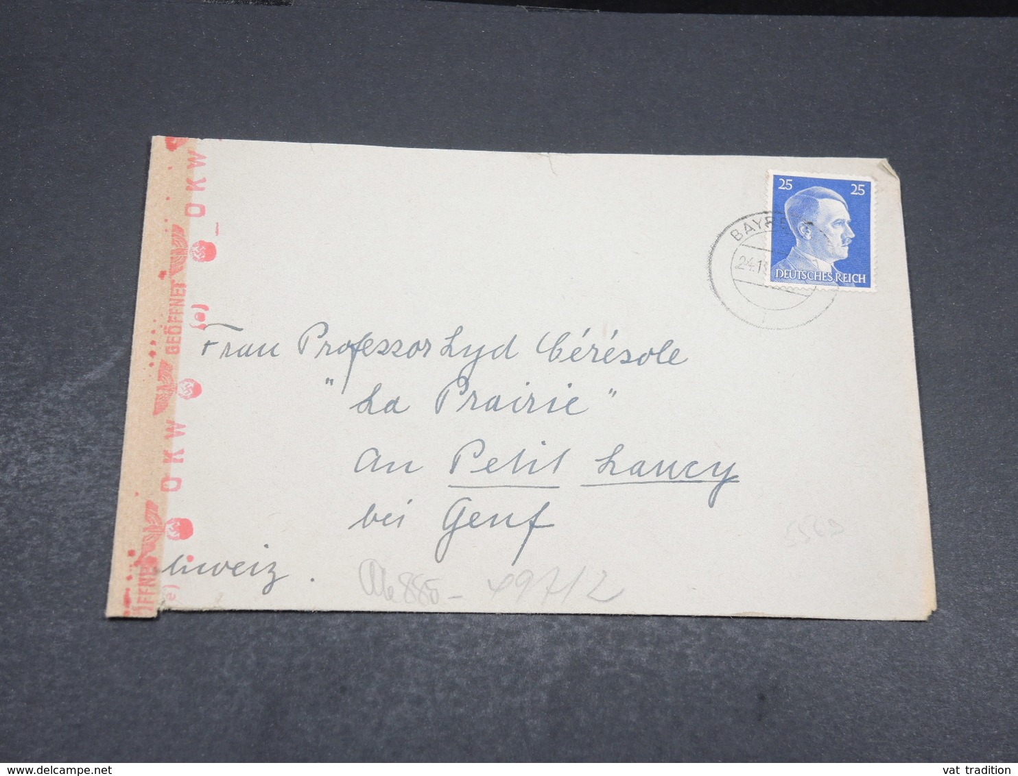 ALLEMAGNE - Enveloppe Pour La Suisse Avec Contrôle Postal - L 17592 - Lettres & Documents