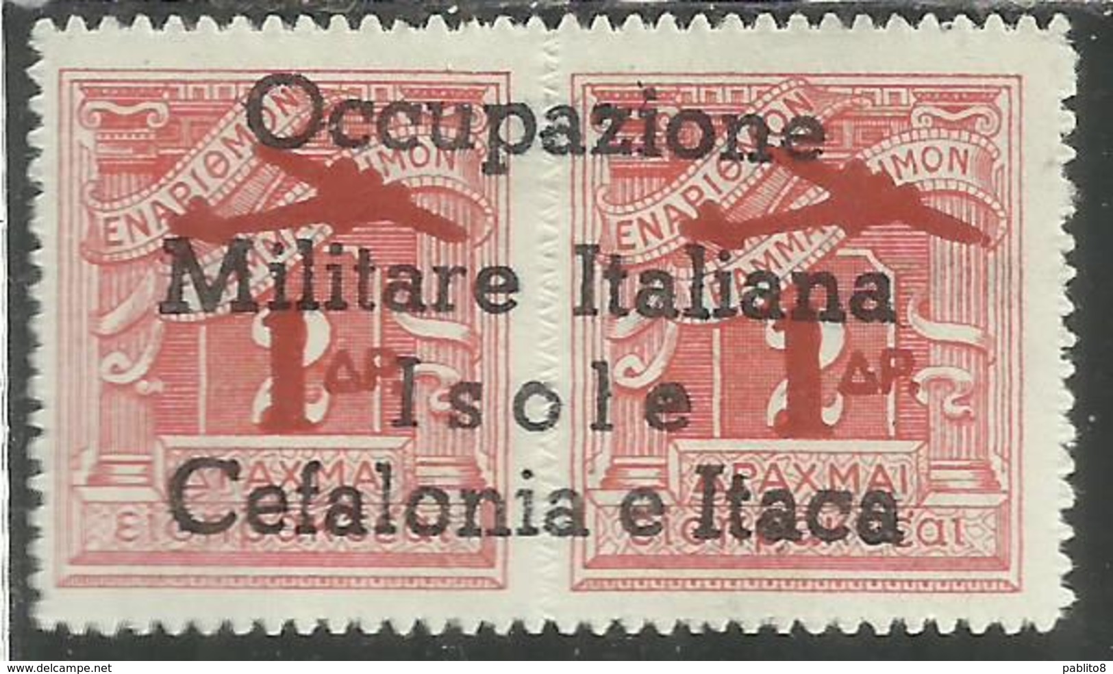 OCCUPAZIONE ITALIANA ITACA ITHACA 1941 SEGNATASSE TAXES TASSE 10 + 10 LEPTA MNH SIGNED FIRMATO - Cefalonia & Itaca