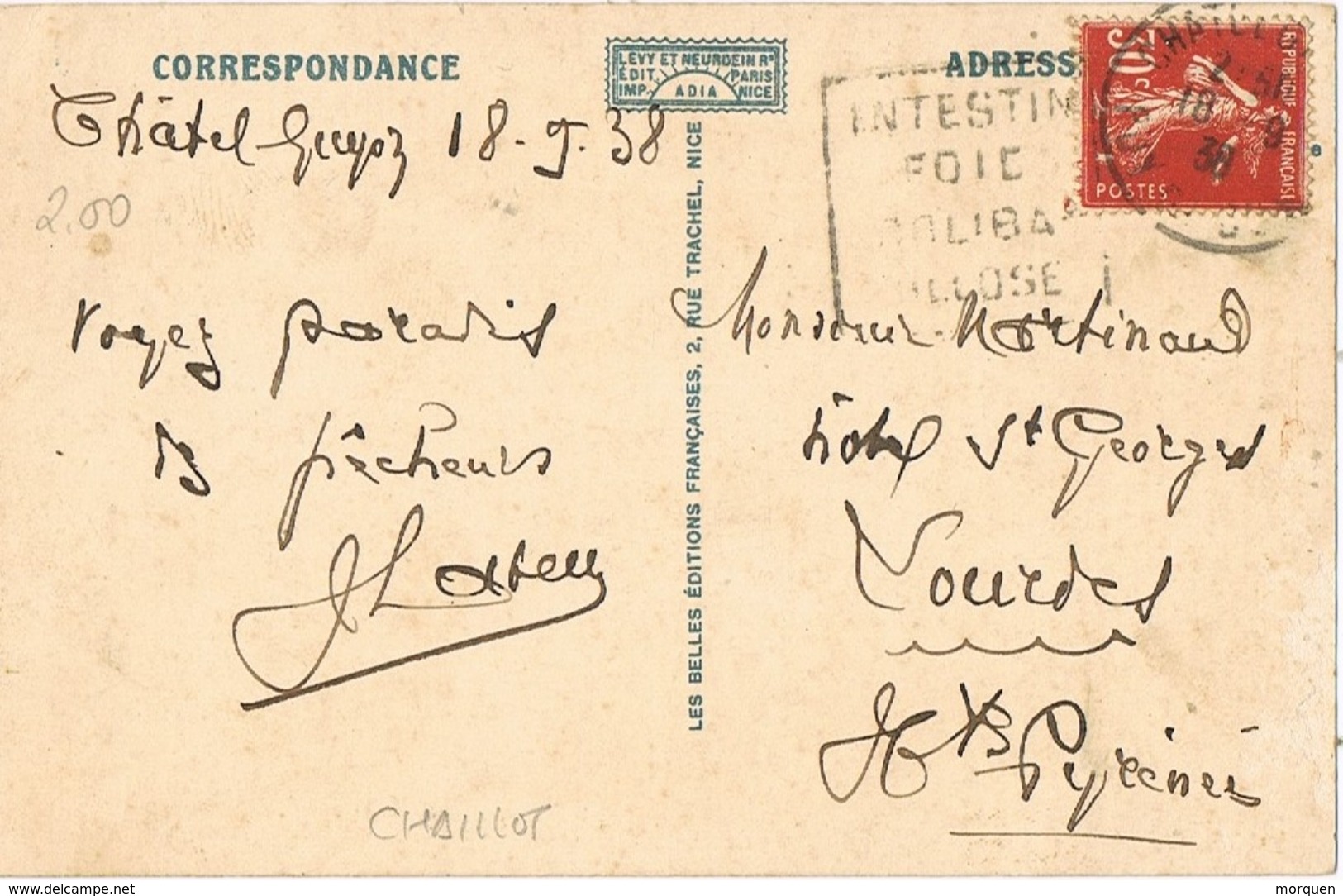 28783. Postal CHATEL GUYOZ (Puy De Dome) 1938. Viaduc Des Fades - Cartas & Documentos