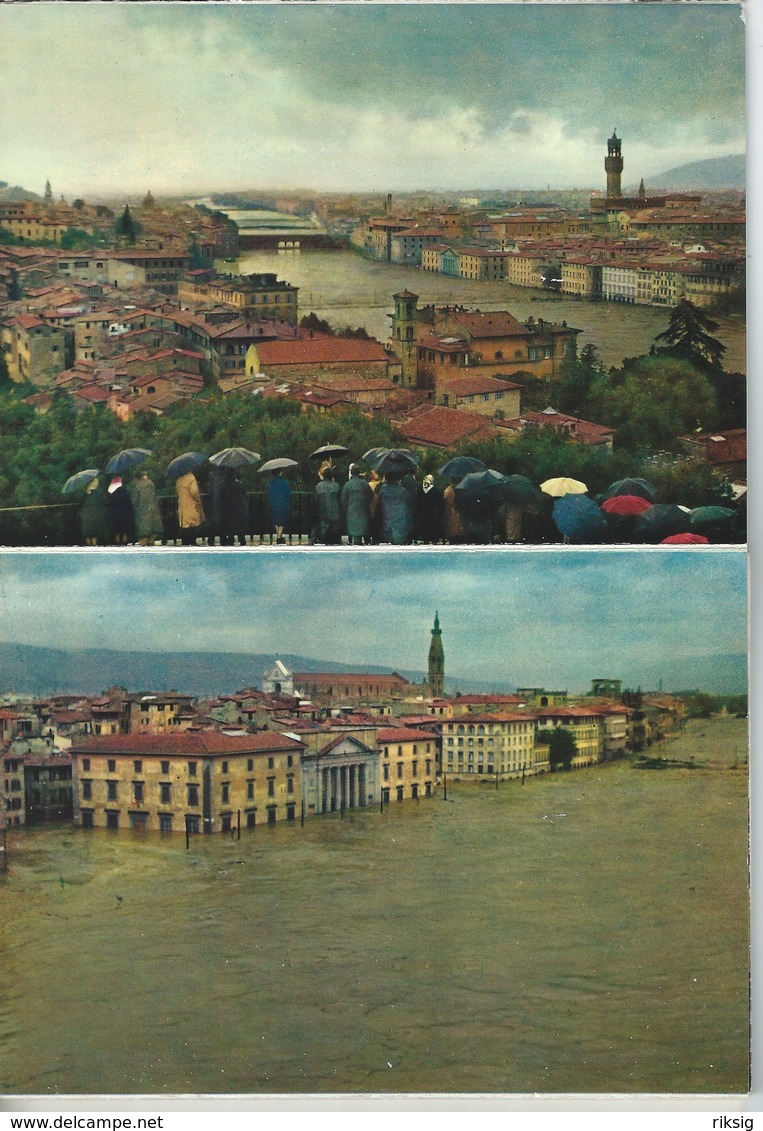 Firenze - " Alluvione 4 Novembre 1966"  15 Photos. Leporello.  Italy.  # 760 # - History