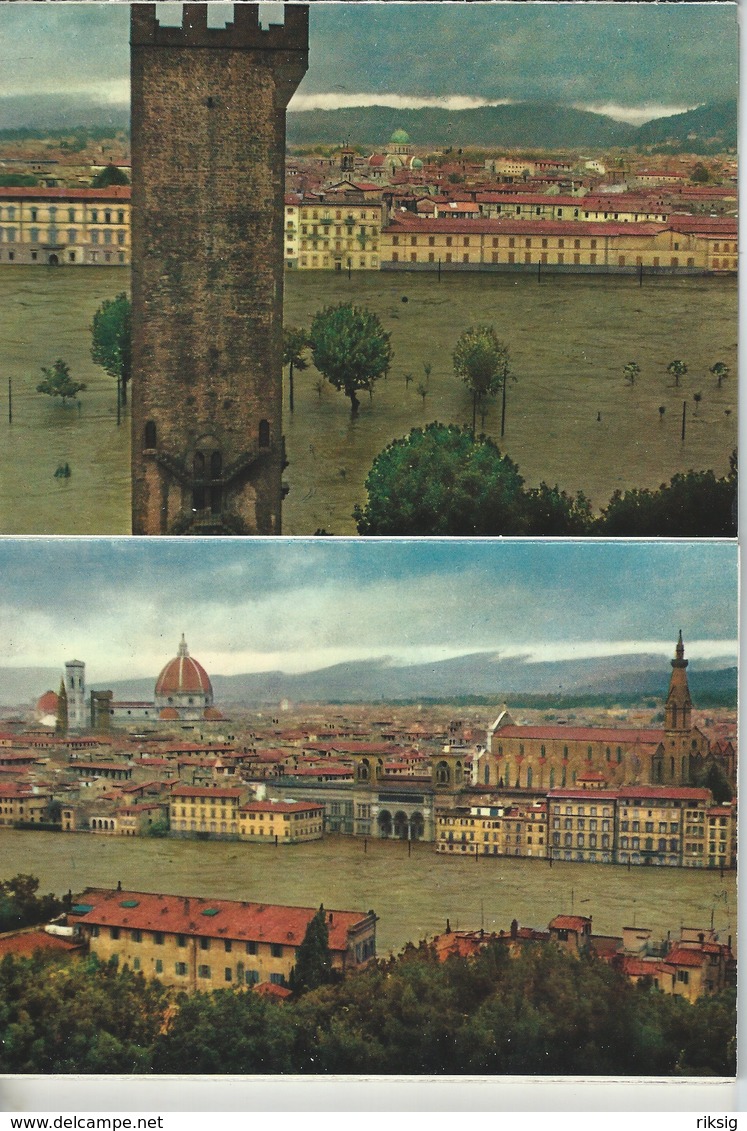 Firenze - " Alluvione 4 Novembre 1966"  15 Photos. Leporello.  Italy.  # 760 # - History