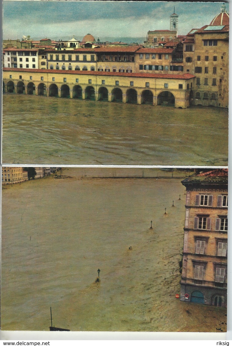 Firenze - " Alluvione 4 Novembre 1966"  15 Photos. Leporello.  Italy.  # 760 # - History