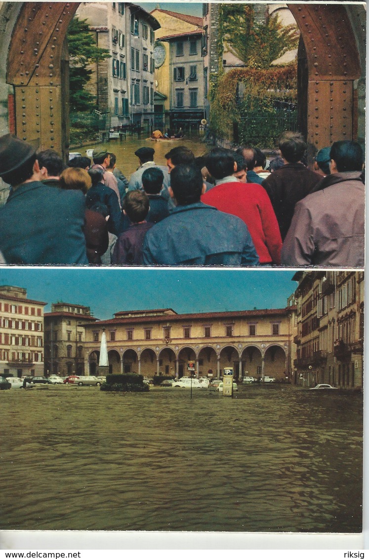 Firenze - " Alluvione 4 Novembre 1966"  15 Photos. Leporello.  Italy.  # 760 # - Historia