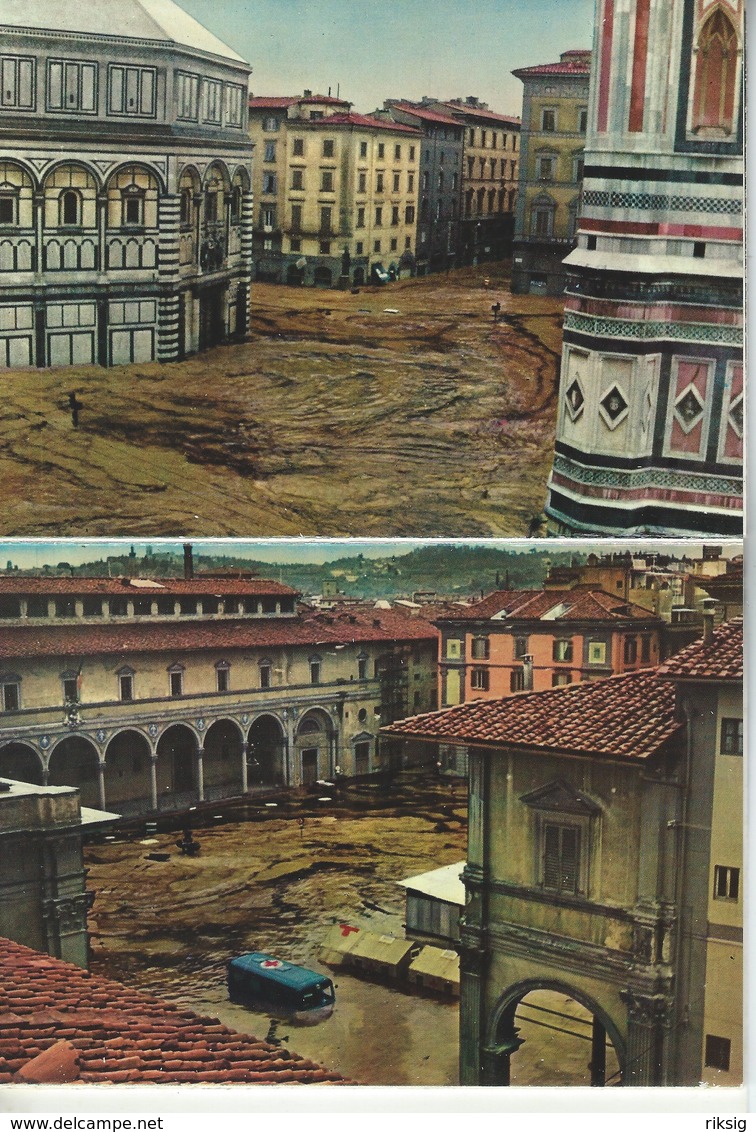 Firenze - " Alluvione 4 Novembre 1966"  15 Photos. Leporello.  Italy.  # 760 #