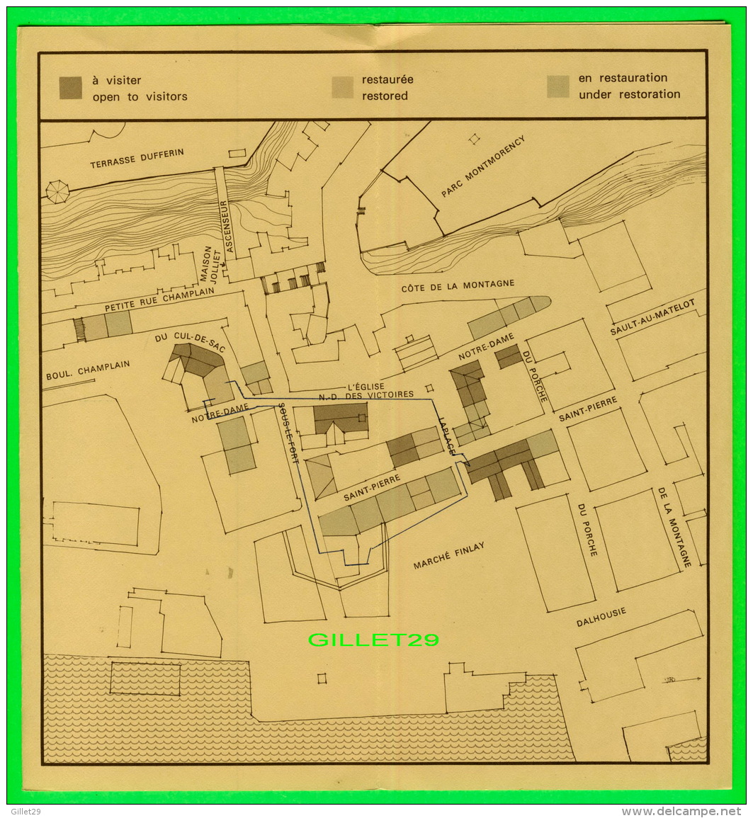 DÉPLIANT TOURISTIQUE -  QUÉBEC, LA PLACE ROYALE EN 1972 - 8 PAGES - SERVICE DE L'INFORMATION DES AFFAIRES CULTURELLES - - Dépliants Touristiques