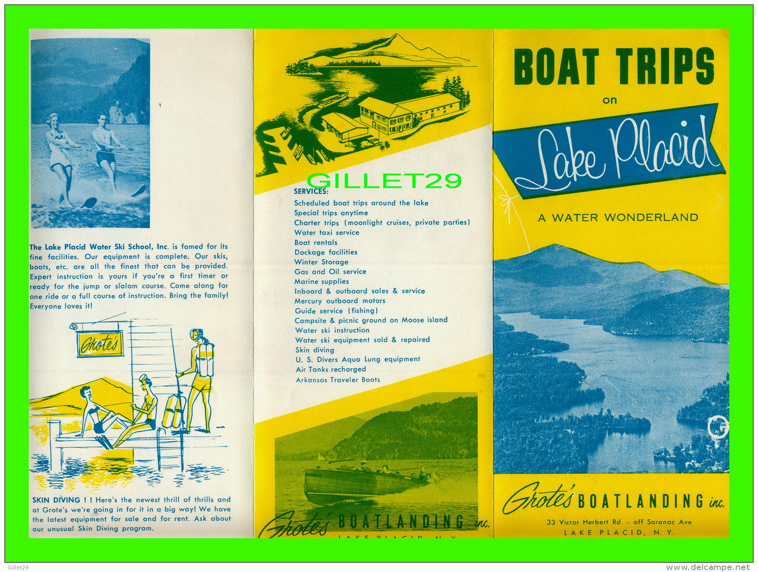 DÉPLIANTS TOURISTIQUES - BOAT TRIPS ON LAKE PLACID - GROTE'S BOATLANDING INC - - Dépliants Touristiques