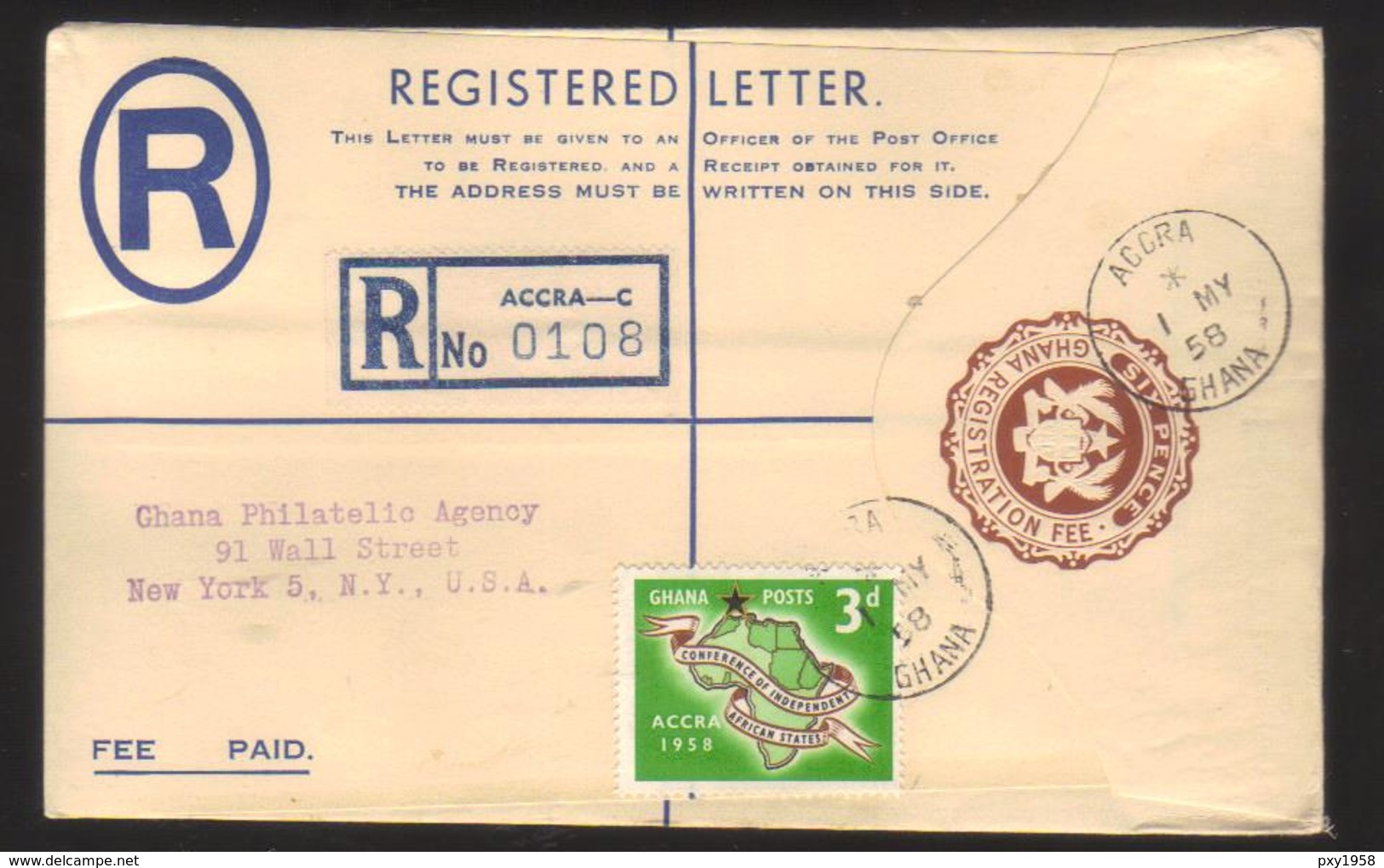 8121- Ghana , Registered Cover - Ghana (1957-...)