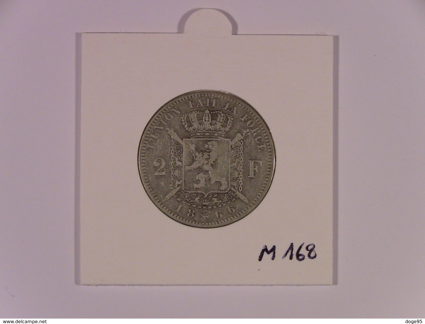 BLII 10 : Léopold II : 2 Francs 1866 FR Ag  TB+  Morin 168 - 2 Frank