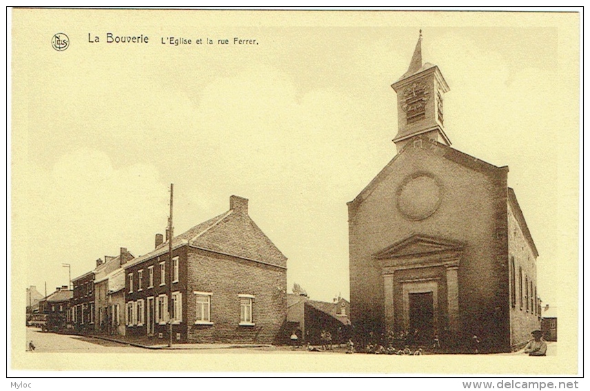 La Bouverie. Eglise Et Rue Ferrer. - Frameries