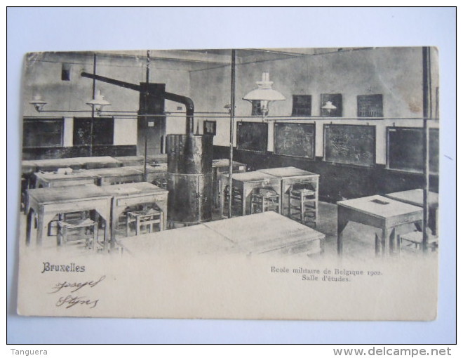 Bruxelles Ecole Militaire De Belgique 1902 Salle D'études Circulée 1904 - Onderwijs, Scholen En Universiteiten