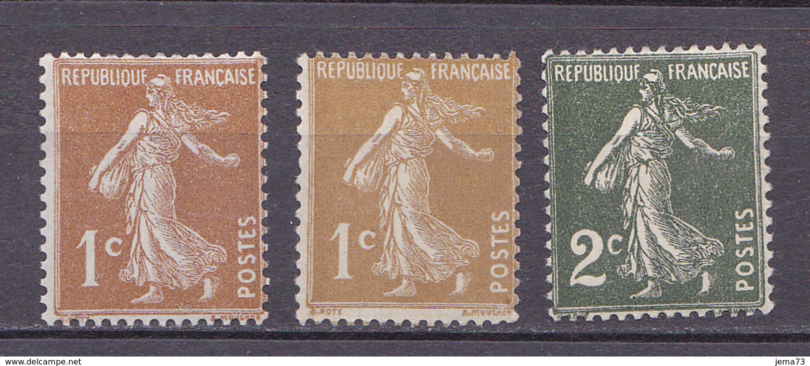 N° 277A Et 278B Et 278 Type Semeuse Fond Plein Inscription Grasse Timbres Neuf Impecable Sans Charnière - Unused Stamps