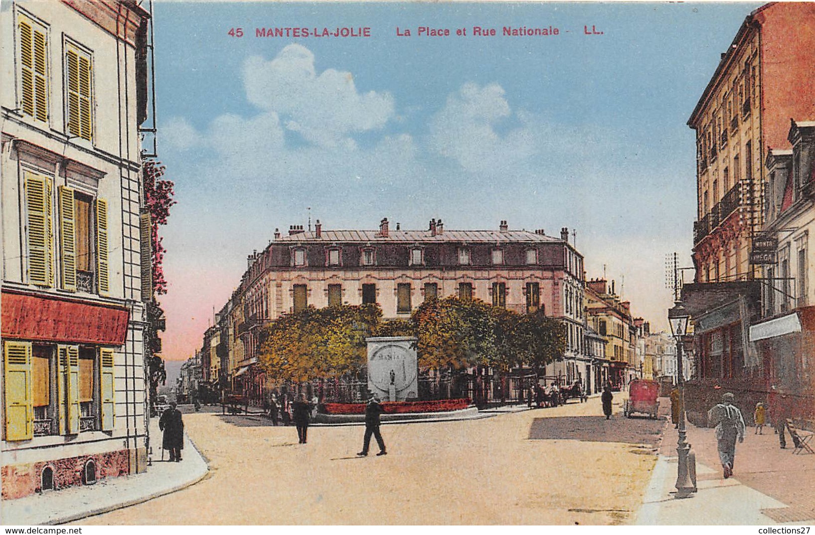 78-MANTES-LA JOLIE- LA PLACE ET RUE NATIONALE - Mantes La Ville