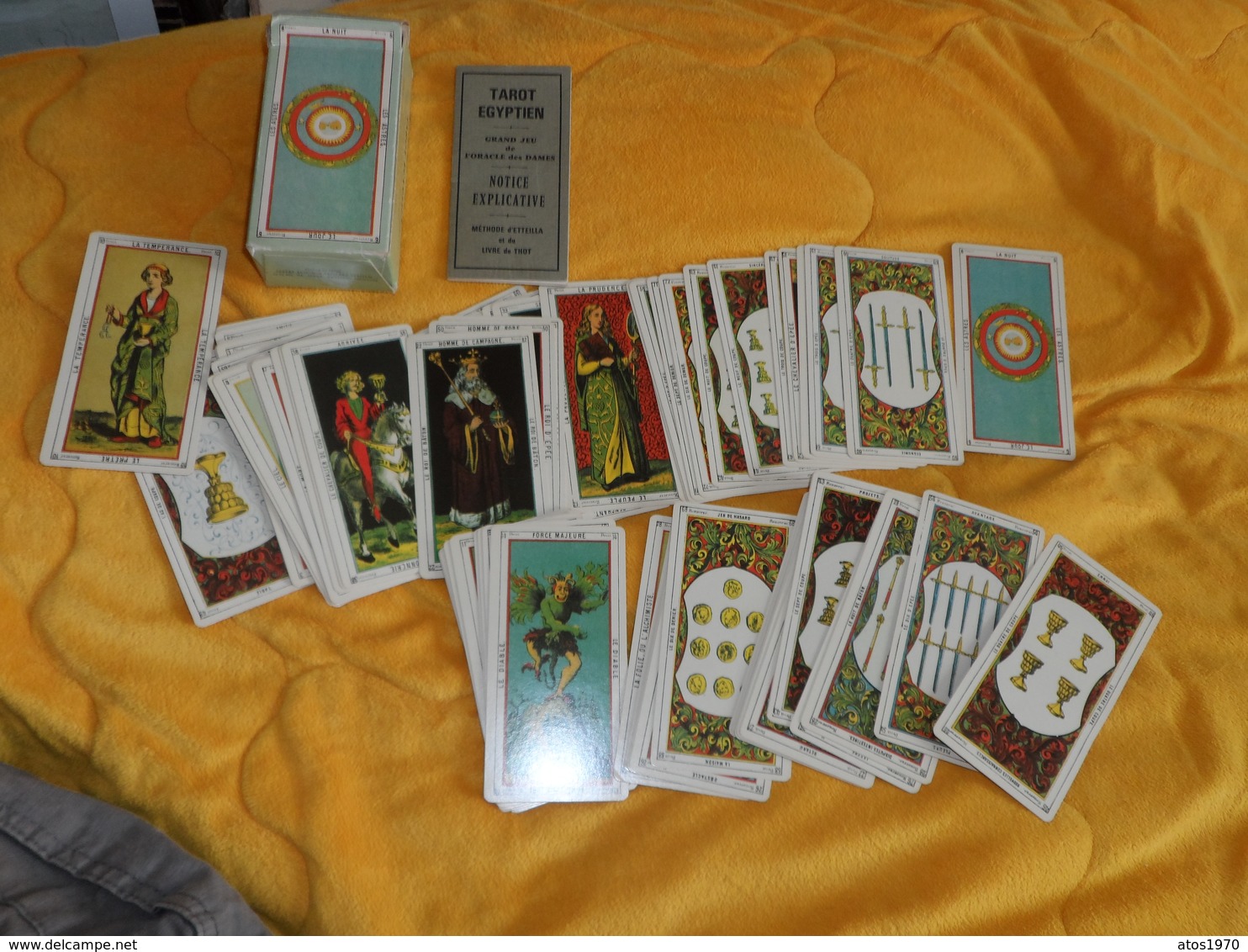 ANCIEN TAROT EGYPTIEN GRAND JEU DE L'ORACLE DES DAMES + NOTICE. - Tarots