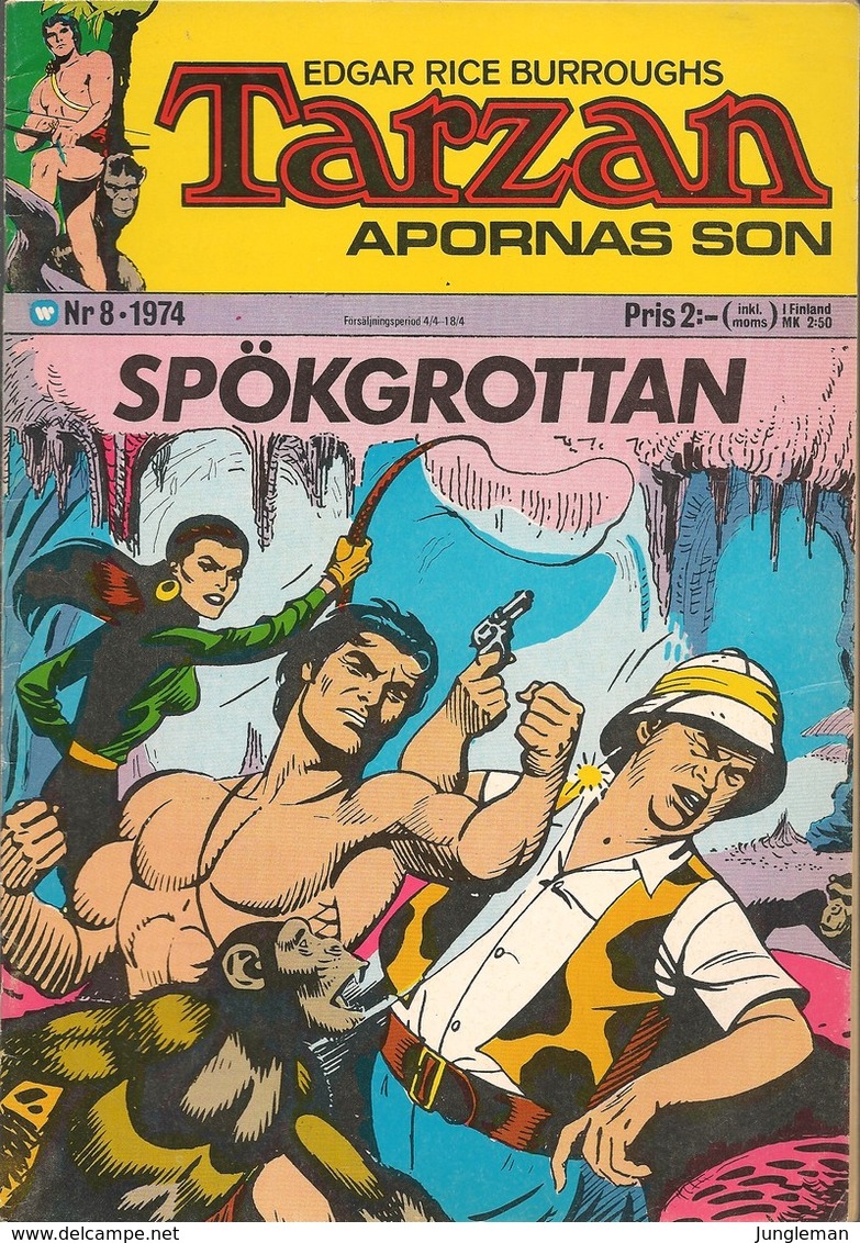 Tarzan Apornas Son Nr 8 - (In Swedish) Williams Förlags - Spökgrottan - 1974 - John Celardo - BE - Scandinavische Talen
