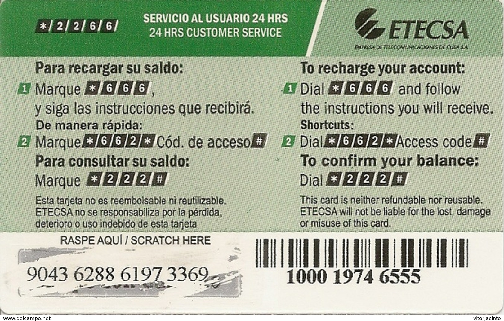 CUBACEL GSM - ETECSA - 10.00 CUC - Cuba