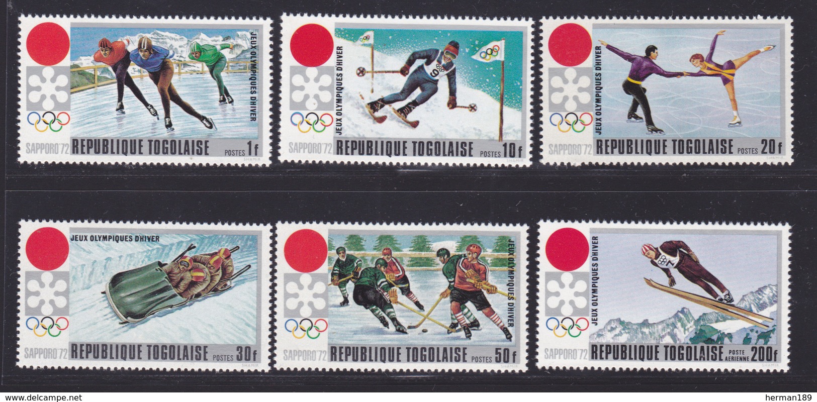 TOGO N°  722 à 726, AERIENS N° 167 ** MNH Neufs Sans Charnière, TB (D7345) Sports, Jeux Olympiques D'hiver à Sapporo - Togo (1960-...)