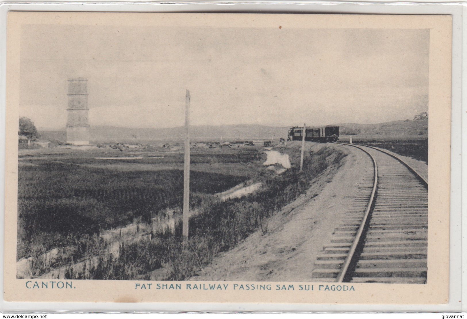 CANTON-FAT SHAN RAILWAY PASSING SAM SUI PAGODA - China