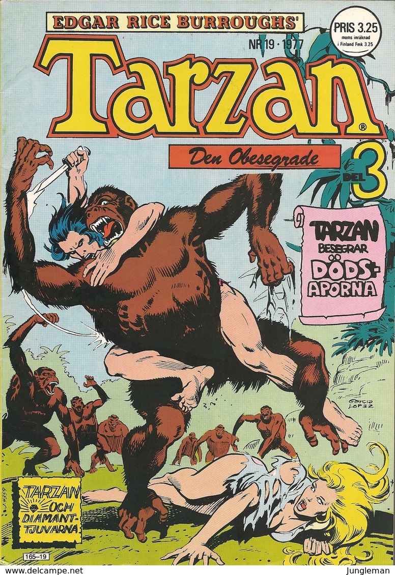 Tarzan Apornas Son Nr 19 - 1977 (In Swedish) Atlantic Förlags AB - Tarzan Den Obesegrade – Hämnd Och Nåd - Del 3 - BE - Lingue Scandinave