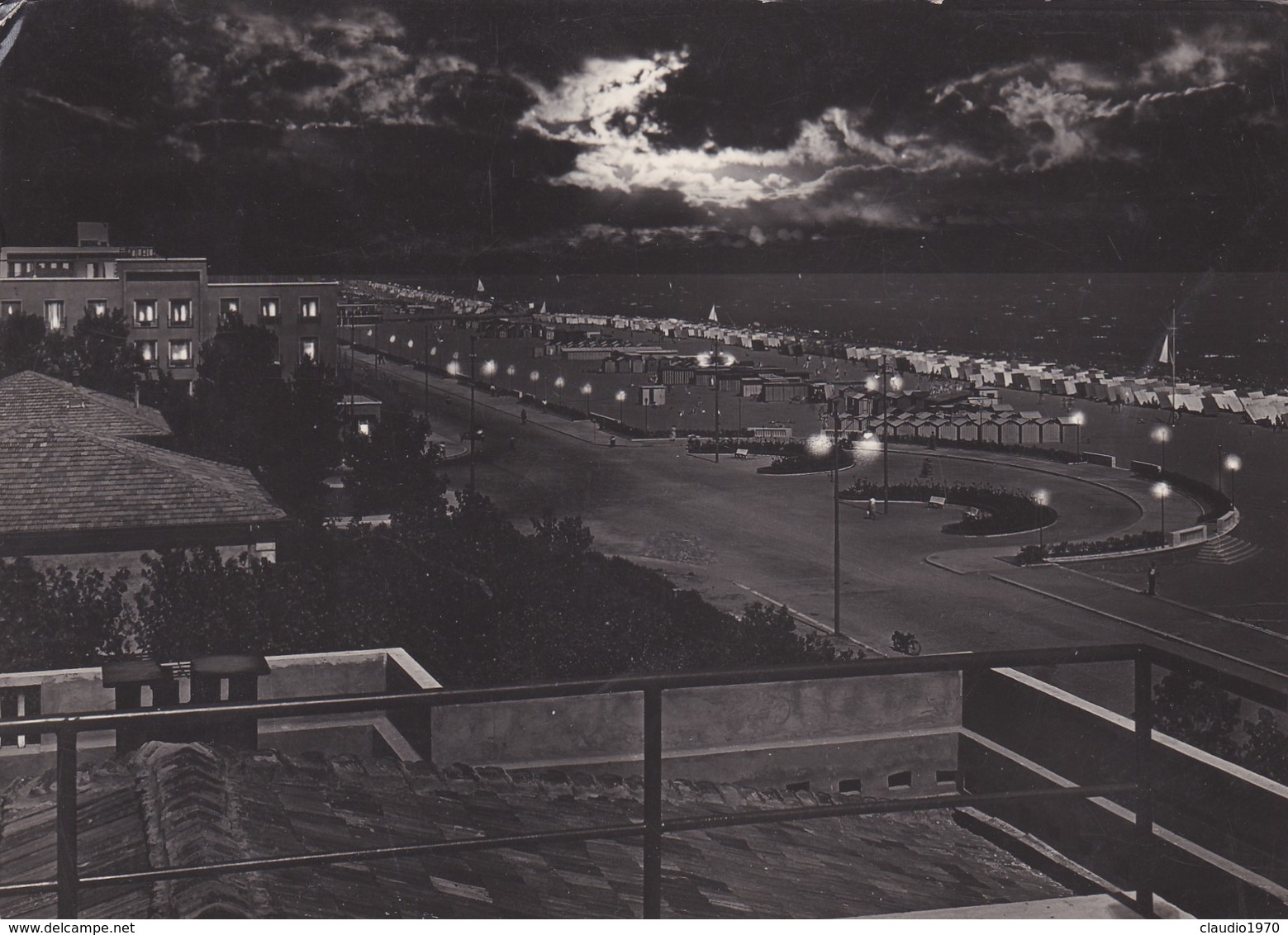 CARTOLINA - POSTCARD - RIMINI - PIAZZALE TRIPOLI - NOTTURNO - Rimini