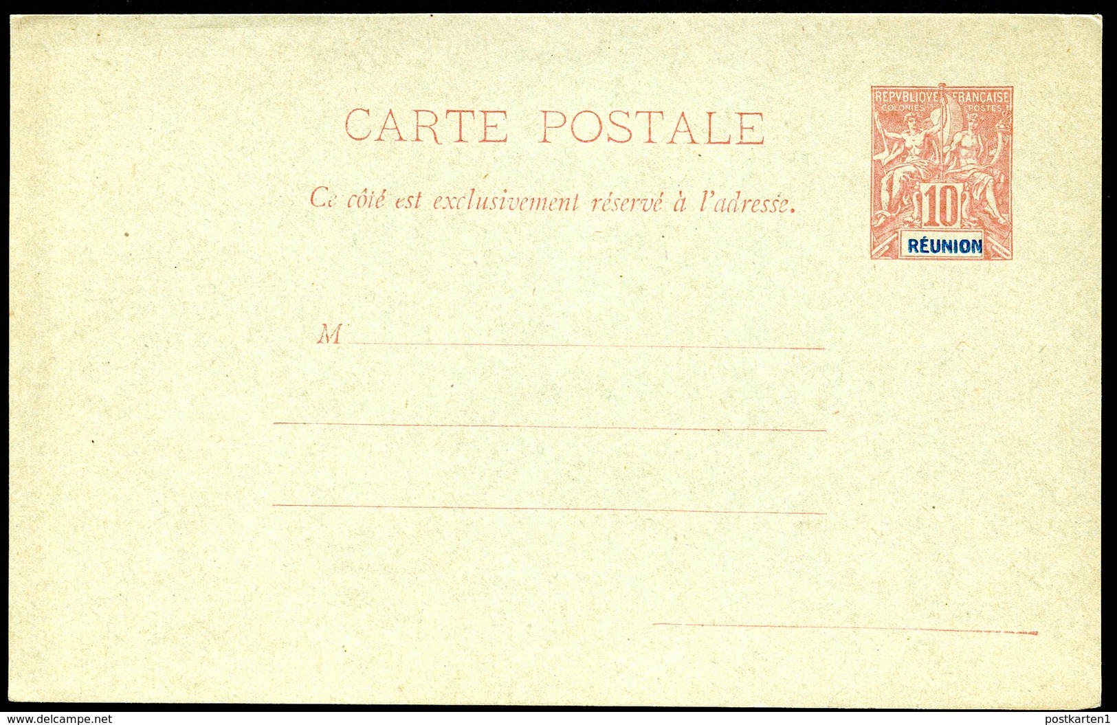 REUNION Postal Card #5 Mint 1901 - Brieven En Documenten