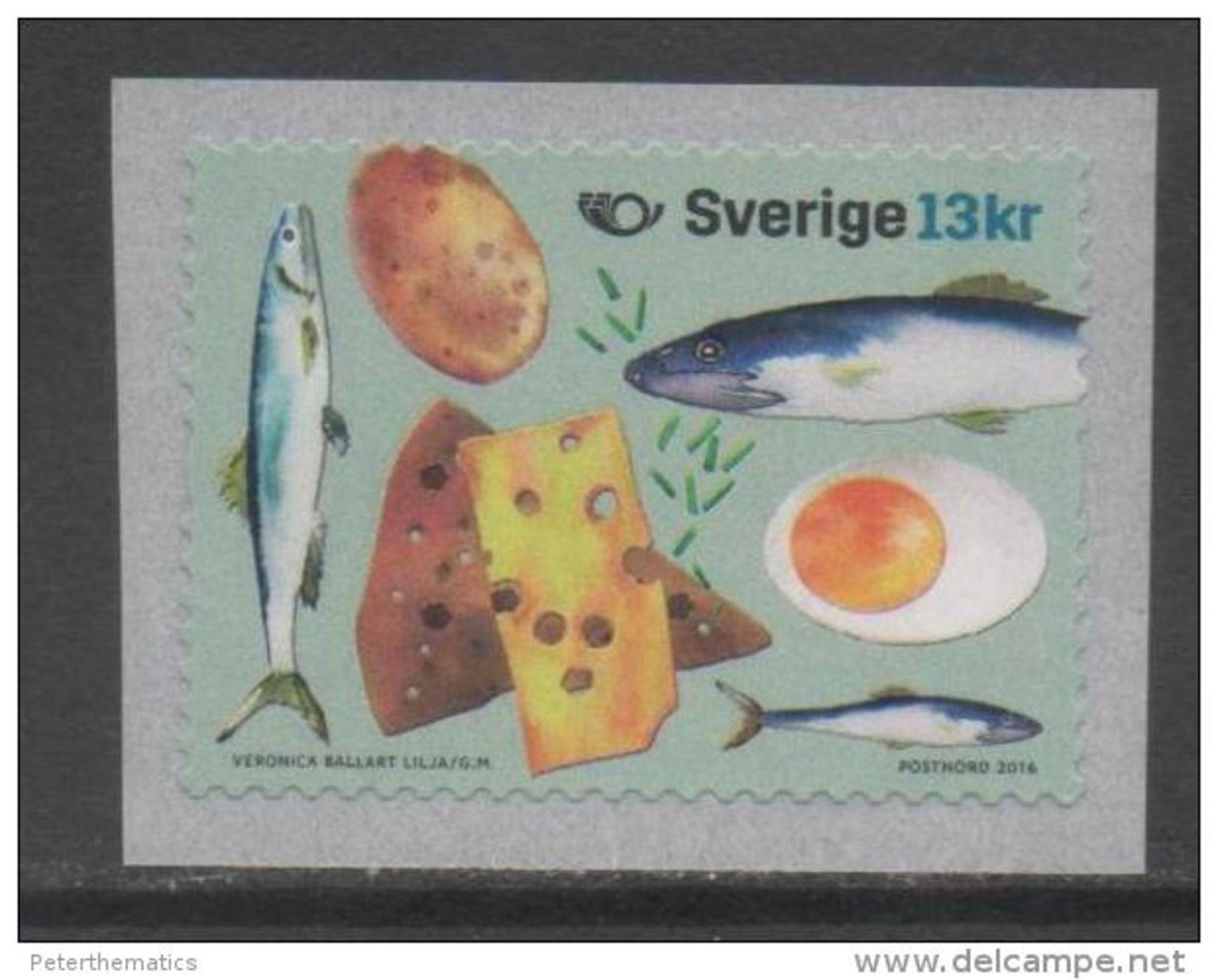 SWEDEN ,2016 ,MNH, FOOD IN SWEDEN, FISH, POTATOES, CHEESE, EGGS, 1v - Food