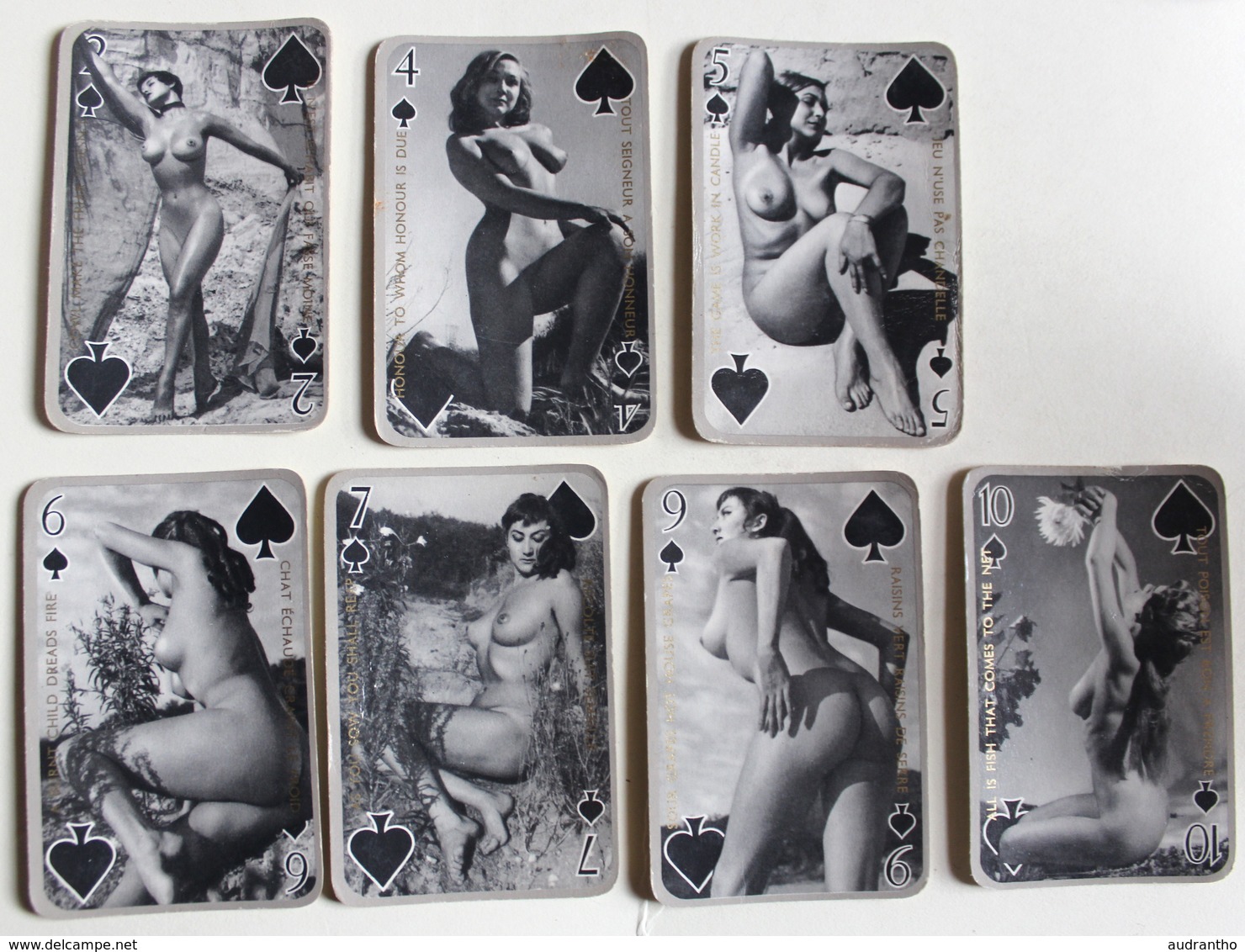 7 Cartes à Jouer érotique Vintage Femmes Nues Sexy Années 60-70 Citation Français Anglais - Playing Cards (classic)