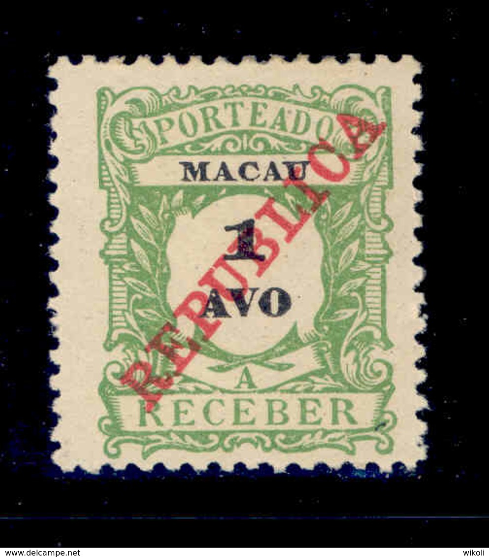 ! ! Macau - 1911 Postage Due 1 A - Af. P 13 - MH - Timbres-taxe