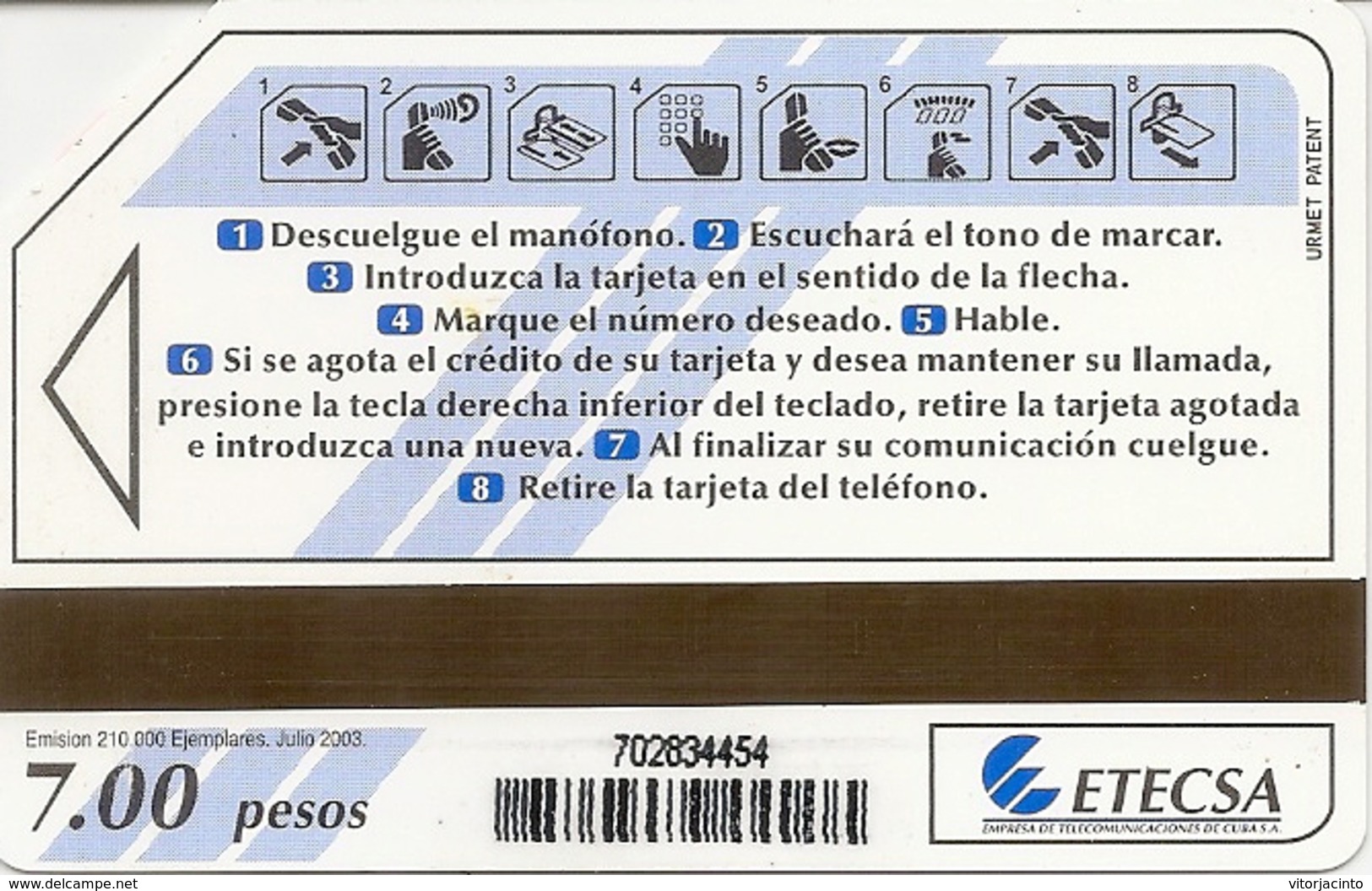 ETECSA - Local Phone Card - 7 Pesos - Cuba - Cuba