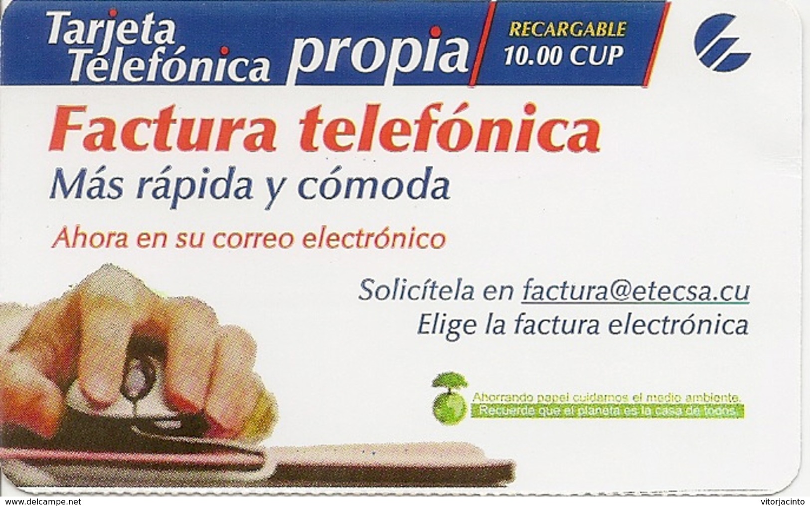 ETECSA Propia- Local And NationaL Phone Card Recharge 10.00 CUP - Cuba - Cuba