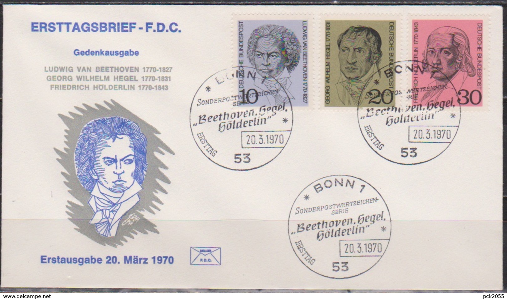 BRD FDC 1970 Nr.616-618 200.Geb.Ludwig Van Beethoven ( D 379 ) Günstige Versandkosten - Autres & Non Classés