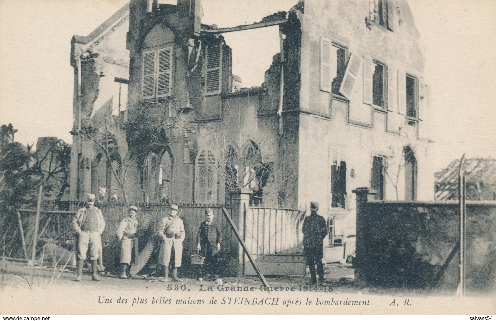 68) STEINBACH : Une Des Plus Belles Maisons De STEINBACH Après Le Bombardement - Autres & Non Classés