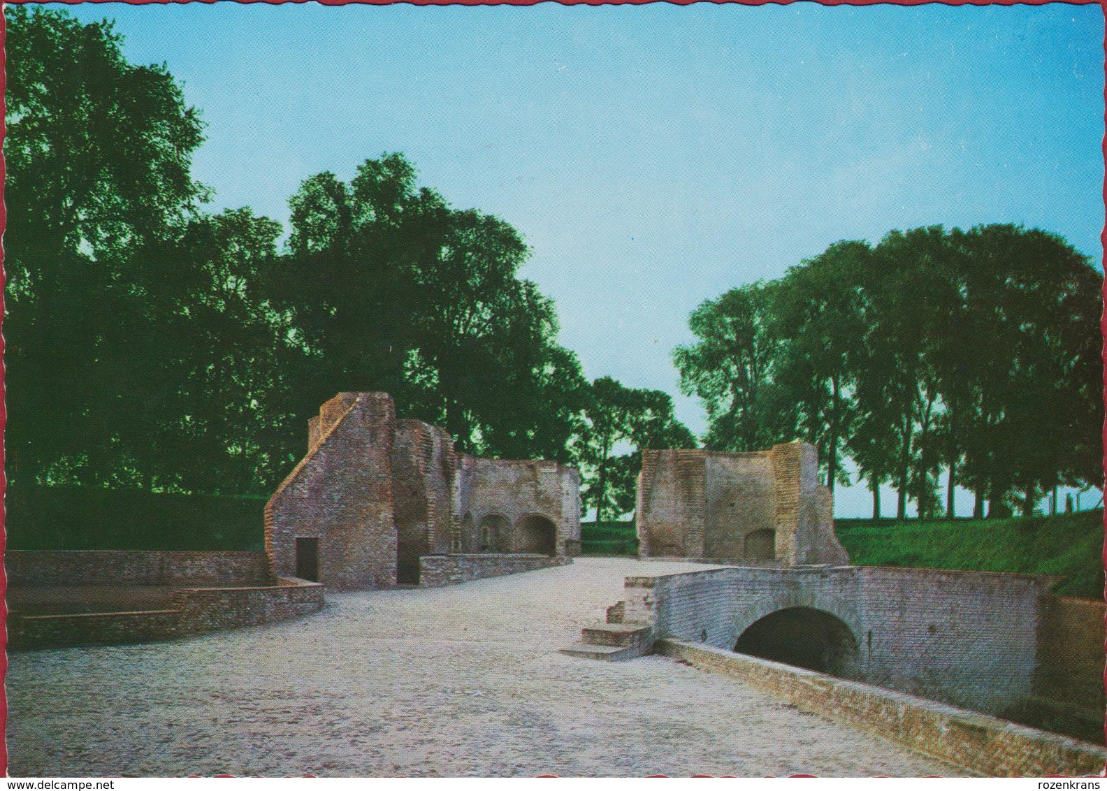 Hulst Grote Kaart Ruine Dobbele Dubbele Poort Zeeland Zeldzaam (In Zeer Goede Staat) - Hulst