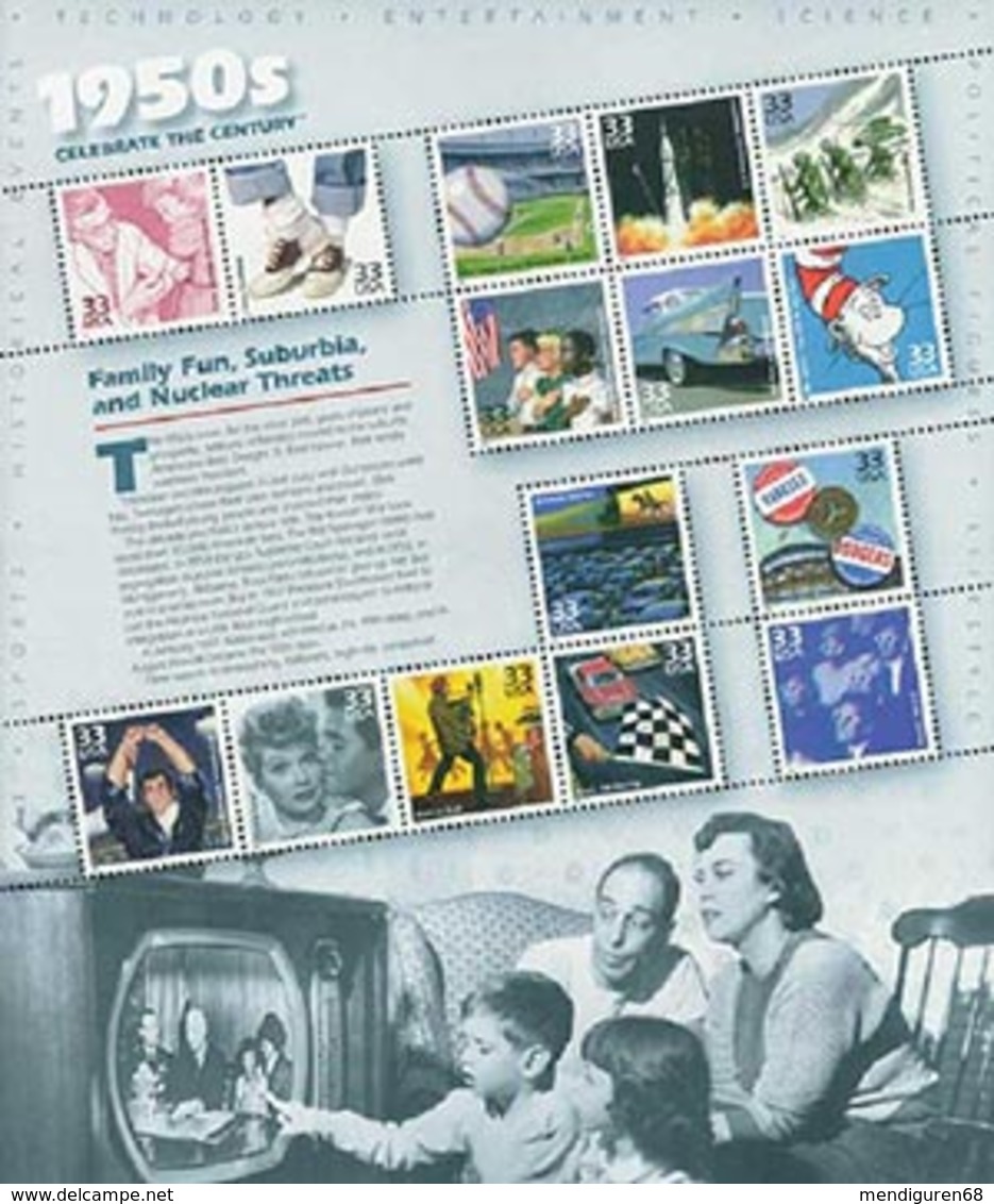 VERINIGTE STAATEN ETATS UNIS USA 1998 MS CELEBRATE CENTURY 1950s SC 3187 YV 2685 MI B44 SG MS3382 - Sheets