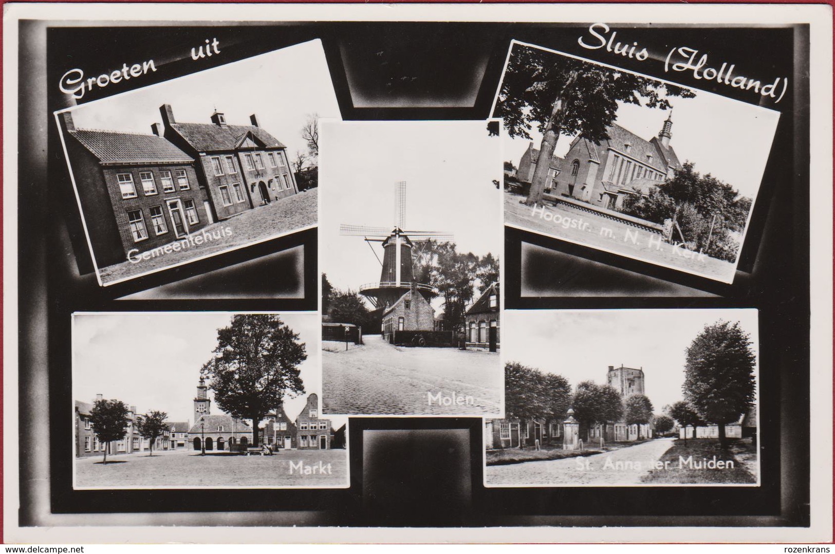 Sluis Grote Kaart Groeten Uit St Anne Ter Muiden Sint Windmolen Windmill Moulin A Vent Zeeland (In Zeer Goede Staat) - Sluis