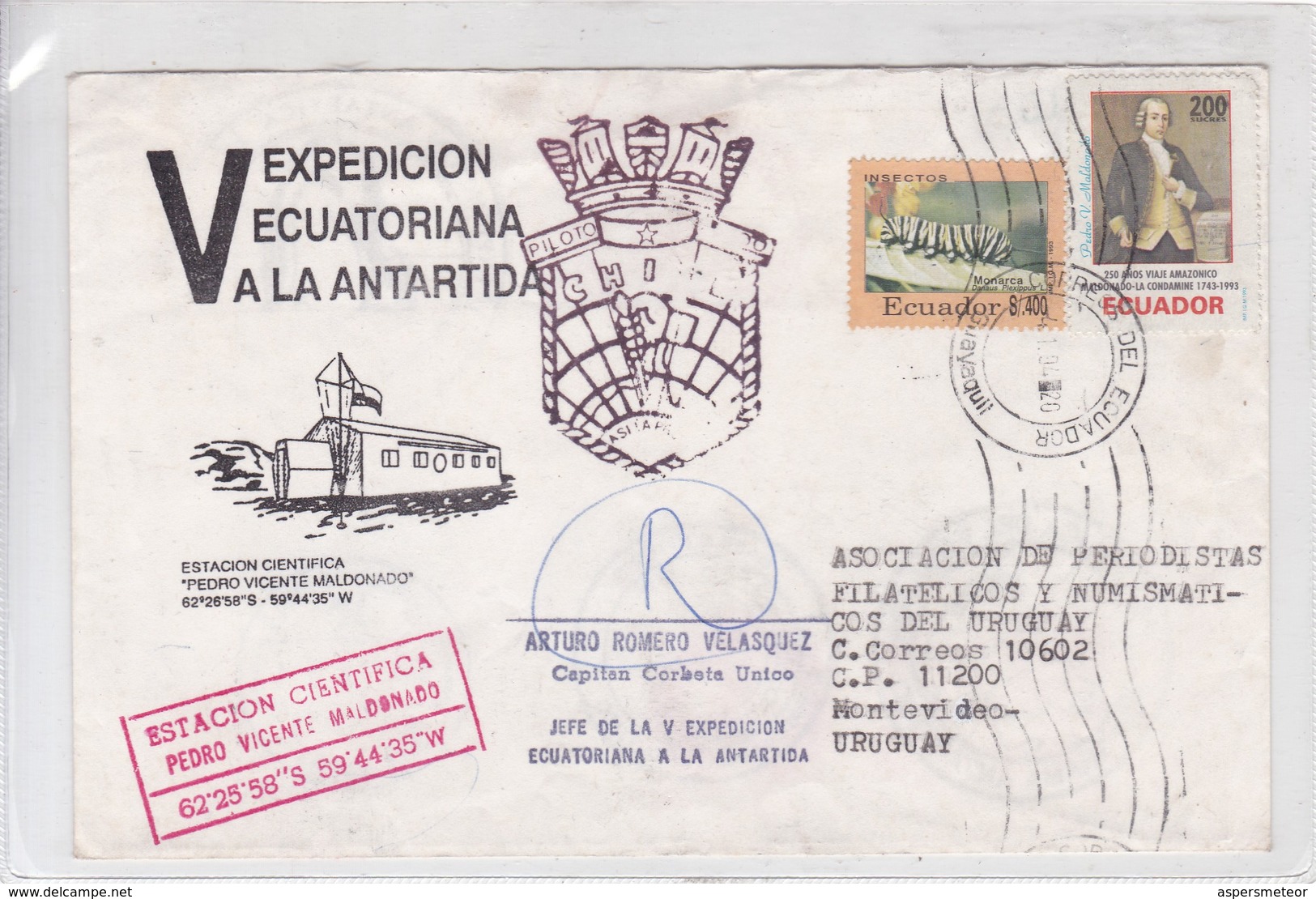 V EXPEDICION ECUATORIANA A LA ANTARTIDA. SIGNEE. AUTRES MARQUES. 1994. ECUADOR.-BLEUP - Ecuador